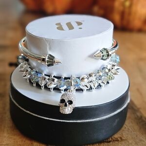 Bomb Party Skull Bracelet Stack
